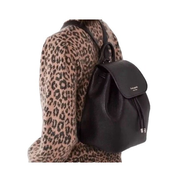 Kate Spade Backpack Purse Mulberry Street Small Breezy Black Pebbled Leather - Picture 9 of 9